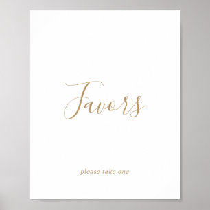 Poster Sinal de Lembranças de Casamento em Ouro Minimalis