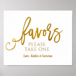 Póster Sinal de Lembranças de Casamento "Por Favor, Pegue