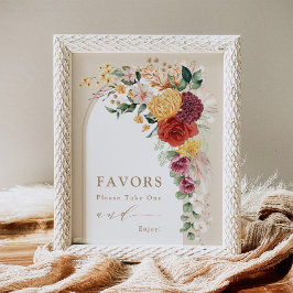 Poster Sinal de Lembranças de Casamento Rústico Tropical 