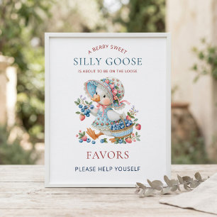 Poster Sinal de Lembrancinhas de Baby Shower Berry Sweet