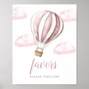 Poster Sinal de Lembrancinhas de Chá de Bebê Balão de Ar