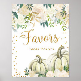 Poster Sinal de Lembrancinhas de Festa de Abóbora Dourada