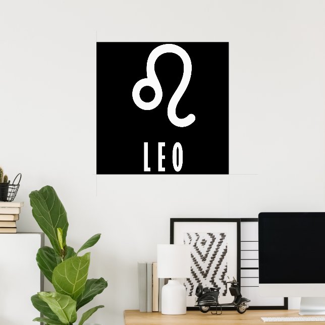 Poster Sinal de Leo Zodiac (Escritório em casa)