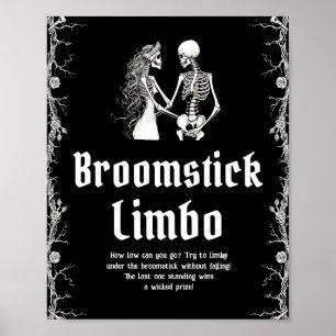 Poster Sinal de Limbo do Broomstick do Halloween Gótico