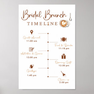 Poster Sinal de Linha do Tempo de Brunt Bridal Moderna