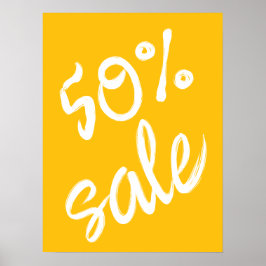 Poster Sinal de Liquidação 50%, 18x24 Amarelo