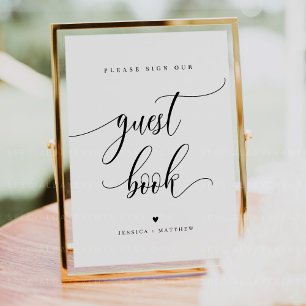 Poster Sinal de Lista de Convidados de Script de Nome Per