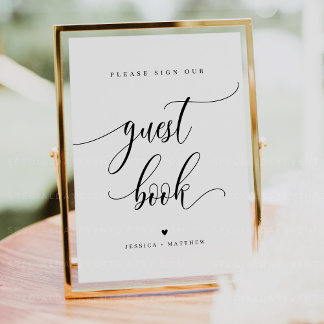 Poster Sinal de Lista de Convidados de Script de Nome Per