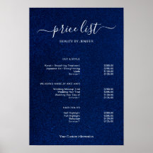 Sinal de Lista de Preços de Salão Minimalista Mode