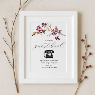 Poster Sinal de Livro de Convidado Rustic Wedding