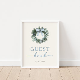 Poster Sinal de Livro de Hóspedes de Bosque de Inverno