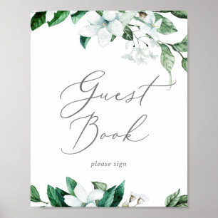 Poster Sinal de Livro de Visitantes de Casamento com Vege