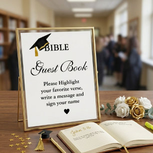 Poster Sinal de Livro de Visitas Bíblico de Graduação, Fe