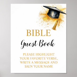 Poster Sinal de Livro de Visitas da Bíblia de Formatura