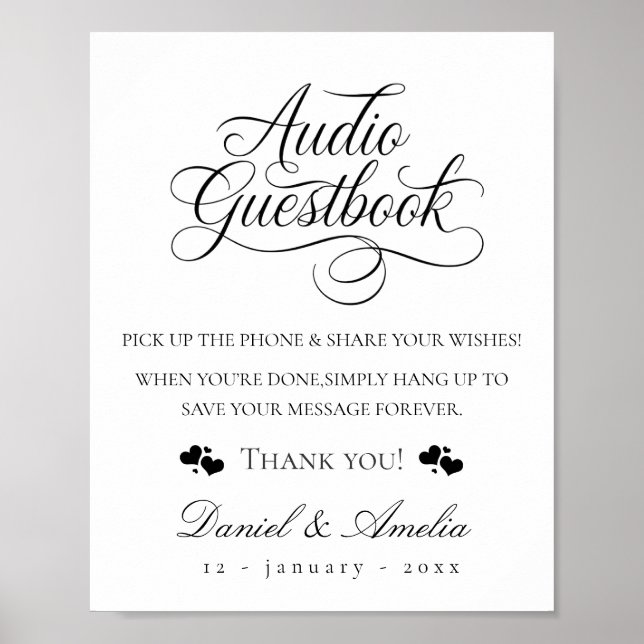 Poster Sinal de Livro de Visitas de Áudio, Livro de Visit (Frente)