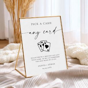 Poster Sinal de Livro de Visitas de Casamento com Cartas 