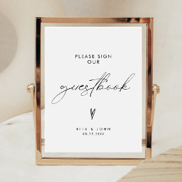 Poster Sinal de Livro de Visitas de Casamento Minimalista