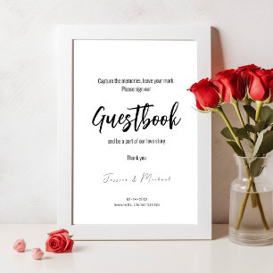 Poster Sinal de livro de visitas de casamento Minimalista