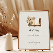 Sinal de Livro de Visitas de Casamento Rústico Vin