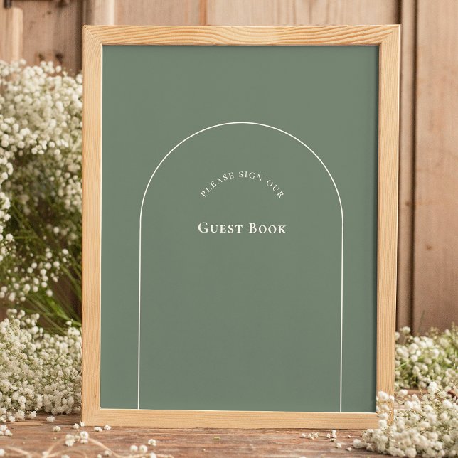 Poster Sinal de Livro de Visitas de Casamento Simples Boh (Criador carregado)