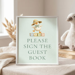 Poster Sinal de Livro de Visitas de Chá de Bebê Silly Goo