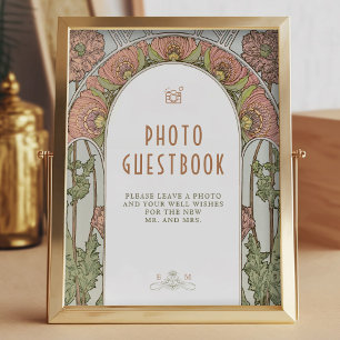 Poster Sinal de Livro de Visitas de Fotos Arte Nouveau An