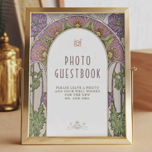 Poster Sinal de Livro de Visitas de Fotos Arte Nouveau An