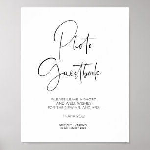 Poster Sinal de Livro de Visitas de Fotos de Casamento Si
