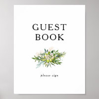 Sinal de Livro de Visitas de Oliveiras Elegantes