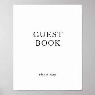 Poster Sinal de Livro de Visitas Minimalista Clássico