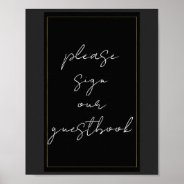 Poster Sinal de Livro de Visitas Moderno Minimalista Pret