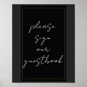 Poster Sinal de Livro de Visitas Moderno Minimalista Pret