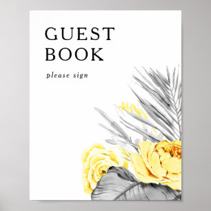 Poster Sinal de Livro de Visitas Tropical Moderno