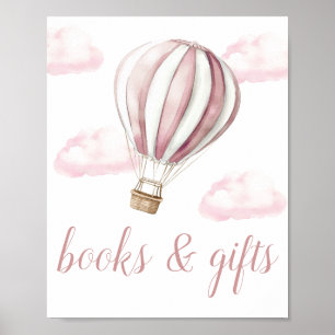 Poster Sinal de Livros e Presentes para Chás de Bebê com