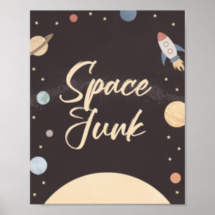 Poster Sinal de lixo espacial de Aniversário Externo