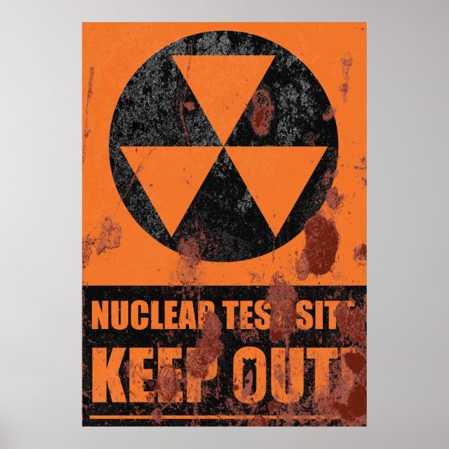Poster Sinal de local de testes nucleares Rusty (Frente)