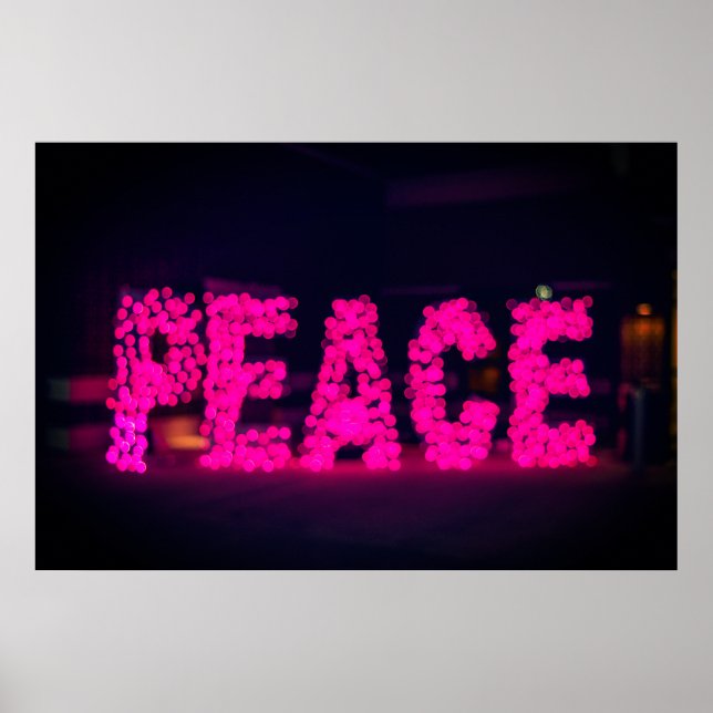 POSTER SINAL DE LUZ NEON "PEACE" (Frente)