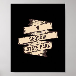 Poster Sinal de Madeira do Parque Estadual de Sequoia Nev
