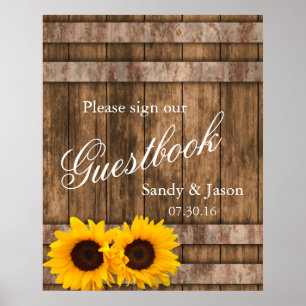 Póster Sinal de madeira   Zazzle do Guestbook do celeiro