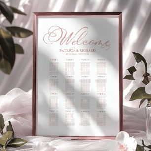 Poster Sinal de Mapa de Assentos de Casamento Elegante