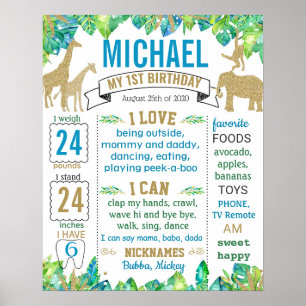 Poster Sinal de Marcha de Passado de Aniversário