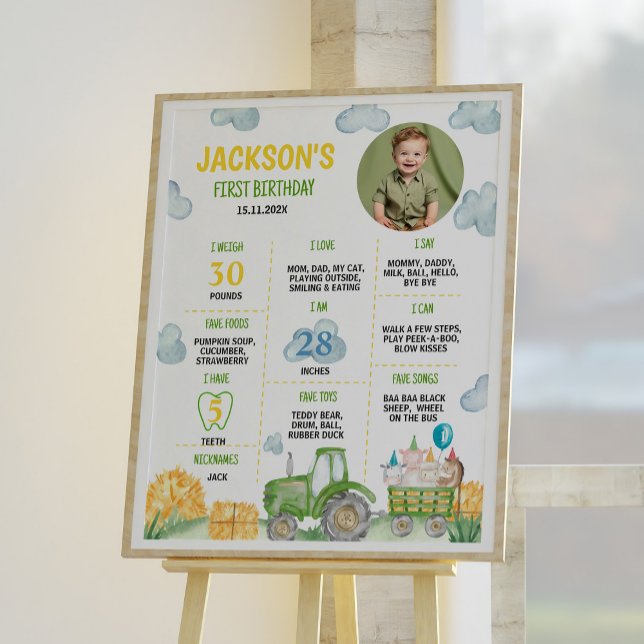 Poster Sinal de Marco da Festa de aniversário Animal da F (Criador carregado)