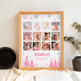 Poster Sinal de Marco de Fotografia do Floco de Neve do i