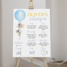 Poster Sinal de Marco de Primeiro Aniversário do Balão