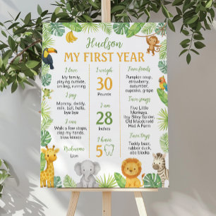 Poster Sinal de Marco do 1º Aniversário de Animais da Sav