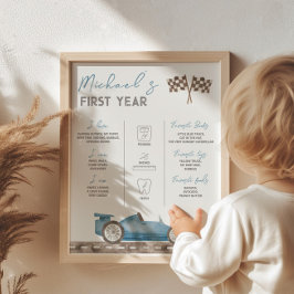 Poster Sinal de Marco do Carro Race Retroativo