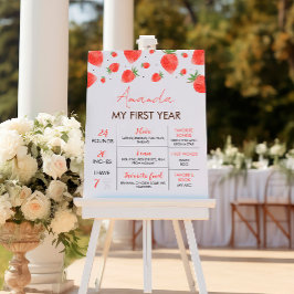 Poster Sinal de Marco do primeiro aniversario Berry