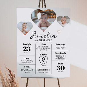 Poster Sinal de Marco do primeiro aniversario de Foto do