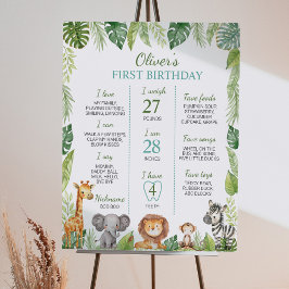 Poster Sinal de Marco do primeiro aniversario Safari Selv