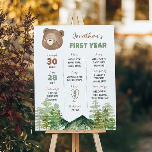 Poster Sinal de Marco do Urso Florestal em Woodland Prime